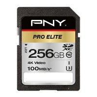 256GB PNY SD PRO ELITE CLASS10 UHS-I U3 100-90MB/S