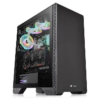 CASE MID TOWER S300 TG BLACK - TEMPERED GLASS