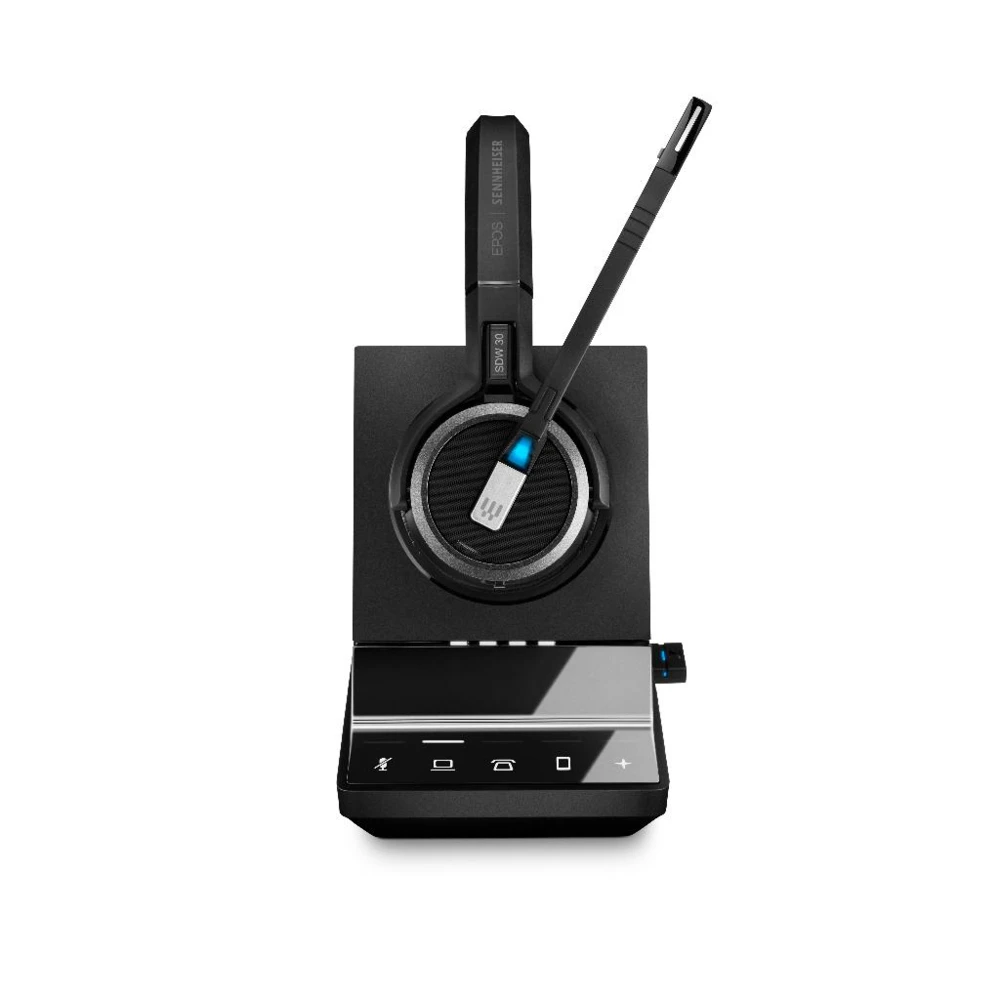 Single-sided, wireless DECT headset with triple