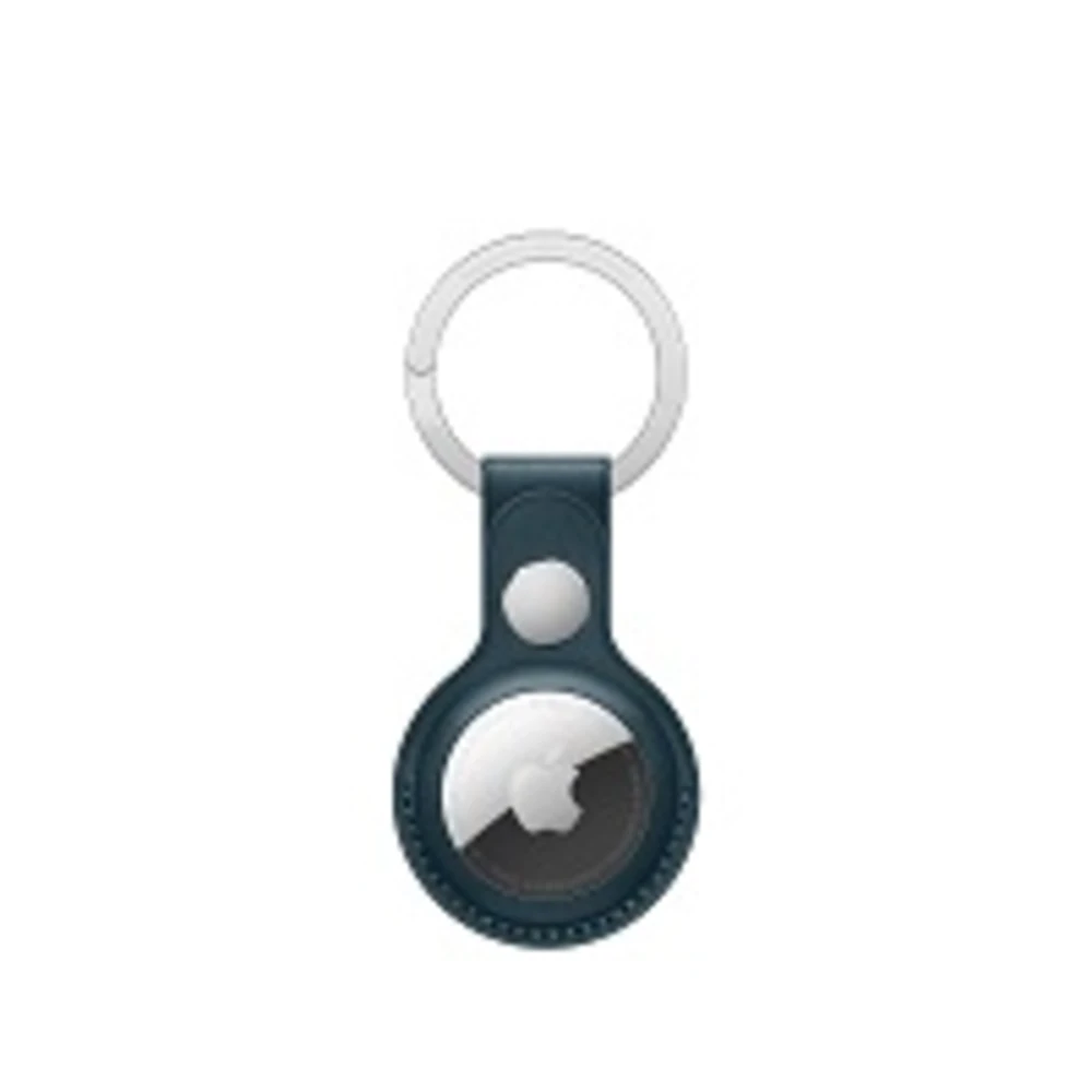 Apple - Custodia per airtag - acciaio inossidabile, pelle - blu mare baltico - per AirTag