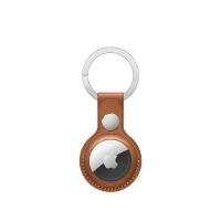 Apple - Custodia per airtag - acciaio inossidabile, pelle - marrone saddle - per AirTag