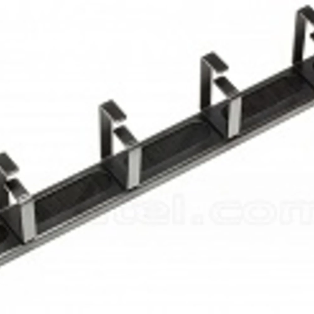 Cable Manager 4 anelli forato con spazzola 1U Nero