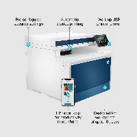 HP Color LaserJet Pro MFP 4302dw Printer, Color, Printer for Small medium business, Print, copy, scan, Wireless Print from phone or tablet Automatic document feeder, Laser, Colour printing, 600 x 600 DPI, A4, Direct printing, Blue, White