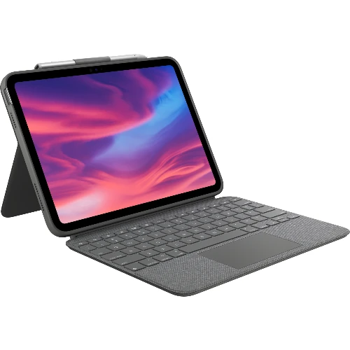 Logitech Combo Touch - Custodia tastiera e carta - con trackpad - retroilluminato - Apple Smart connector - QWERTZ - Tedesca - grigio oxford - per Apple 10.2-inch iPad Wi-Fi, 10.5-inch iPad Pro Wi-Fi, 10.9-inch iPad Wi-Fi, iPad Air Wi-Fi