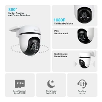 Outdoor Pan/Tilt Security Wi-Fi Camera, 1080p (1920*1080), 2.4 GHz, Horizontal 360, Pan/Tilt, Smart Detection and Notifications (mo