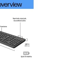 HP 225 Wireless Keyboard, 425.5 g, 441 mm, 173 mm, 32 mm, 580 g, 146.1 mm