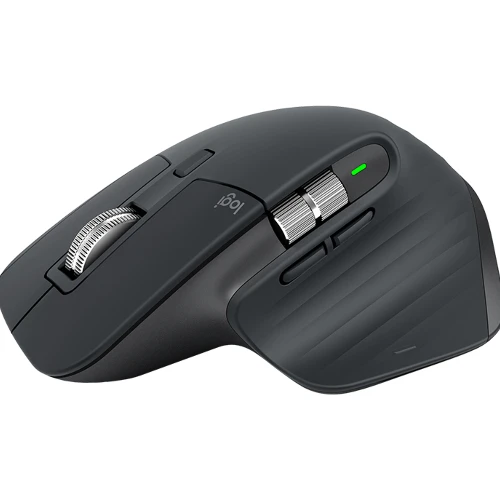 Logitech MX Master 3 Advanced Wireless Mouse, Right-hand, Laser, RF Wireless + Bluetooth, 4000 DPI, Graphite