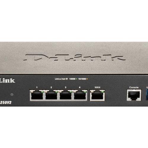 D-Link DSR-250V2, 802.11g, Ethernet LAN, Black, Desktop/pole router