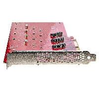 StarTech.com Quad M.2 PCIe Adapter Card, x16 Quad NVMe or AHCI M.2 SSD to PCI Express 4.0, Up to 7.8GBps/Drive, For 2242/2260/2280/22110mm PCIe M-Key M2 SSDs, Bifurcation Required - PC/Linux Compatible (QUAD-M2-PCIE-CARD-B) - Adattatore interfaccia - M.2