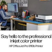 HP OfficeJet Pro 9110b Printer, Color, Printer for Home and home office, Print, Wireless Two-sided printing Print from phone or tablet Touchscreen Front USB flash drive port, Thermal inkjet, Colour printing, 4800 x 1200 DPI, A4