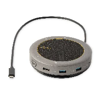StarTech.com USB-C Speakerphone Docking Station, Mini Portable Conference Speaker and Audio Dock, USB-C to VGA/4K HDMI, 2x USB-A Hub, Mic/Speaker, Teams/Zoom/Softphone Speakerphone, Grey, Windows 10, Windows 10 Education, Windows 10 Education x64, Windows 10 Enterprise, Windows 10..., Mac OS X 10.15 Catalina, Mac OS X 11.0 Big Sur, Mac OS X 12.0 Monterey, Mac OS X 13.0 Ventura, 100 - 10000 Hz, Omnidirectional, Wired
