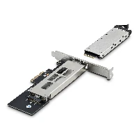 StarTech.com M.2 NVMe SSD to PCIe x4 Mobile Rack/Backplane with Removable Tray for PCI Express Expansion Slot, Tool-less Installation, PCIe 4.0/3.0 Hot-Swap Drive Bay, Key Lock - 2 Keys Included, PCIe, M.2, PCIe 4.0, Black, Silver, PC, 10000 h