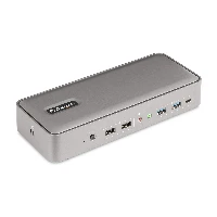 StarTech.com Dual-Laptop USB-C KVM Docking Station, Dual Monitor 4K 60Hz DisplayPort Dock, 5-Port USB Hub, GbE, 90W/45W Power Delivery to Two Laptops, Windows/Mac, 2-Host KVM Dock, 3840 x 2160 pixels, Ethernet LAN, 4K Ultra HD, 180 W, Silver