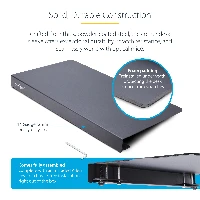 StarTech.com Clamp-On Steel Desk Corner Sleeve for L-Shaped/Corner Desk, For 0.5-1.5in (12.7-38.1mm) Desks, Increase Space for Keyboard/Mouse, Desk Extender/Tray For Wooden/Steel Desks, Ships Assembled, Steel, Black, 332 mm, 635 mm, 52 mm, 5 kg