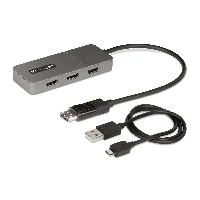 StarTech.com 3-Port MST Hub - DisplayPort to 3x HDMI, Triple 4K 60Hz Monitors, DP 1.4 Multi-Monitor Video Adapter, 1ft (30cm) Built-in Cable, USB Powered, Windows Only, 0.3 m, DisplayPort, 3 x HDMI, Male, Female, USB