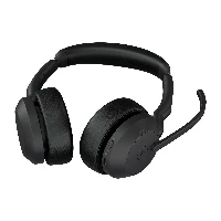 Jabra Evolve2 55 MS Stereo - Cuffie con microfono - on-ear - Bluetooth - senza fili - eliminazione rumore attivata - USB-C - nero - Zoom Certificato, Cisco Webex Certified, Certificato Alcatel-Lucent, Certificato Avaya, Certificato Unify, Certificato MFi,