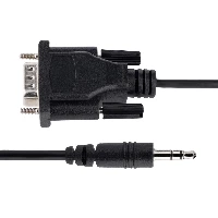 StarTech.com 3ft (1m) DB9 to 3.5mm Serial Cable for Serial Device Configuration, RS232 DB9 Male to 3.5mm Cable Used for Calibrating Projectors, Digital Signage, TVs via Audio Jack, DB-9, 3.5mm, 1 m, Black