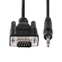 StarTech.com 3ft (1m) DB9 to 3.5mm Serial Cable for Serial Device Configuration, RS232 DB9 Male to 3.5mm Cable Used for Calibrating Projectors, Digital Signage, TVs via Audio Jack, DB-9, 3.5mm, 1 m, Black