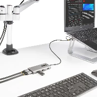 StarTech.com USB-C Multiport Adapter w/Attached USB-C to USB-A Dongle, Dual HDMI (4K30Hz/1080p60Hz), 3x USB-A 5Gbps, Mini Travel Dock, Laptop Docking Station, 1.3ft/40cm Cable, Wired, USB 3.2 Gen 1 (3.1 Gen 1) Type-C, Silver, 5 Gbit/s, 4K Ultra HD, 3840 x 2160 pixels