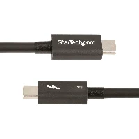 StarTech.com 1.6ft Thunderbolt 4 Cable - 40Gbps - 100W PD - 4K/8K Video - Intel-Certified Thunderbolt Cable - Compatible w/USB 4/Thunderbolt 3/USB 3.2/USB Type-C/DisplayPort, Male, Male, 0.5 m, Black, Nickel, 40 Gbit/s