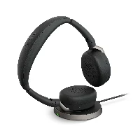Jabra Evolve2 65 Flex MS Stereo - Cuffie con microfono - on-ear - Bluetooth - senza fili - eliminazione rumore attivata - USB-A - nero - con wireless charging pad - Certificato per i team Microsoft