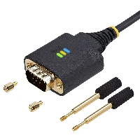 StarTech.com 13ft (4m) 2-Port USB to Serial Adapter Cable, Interchangeable DB9 Screws/Nuts, COM Retention, USB-A to DB9 RS232, FTDI, Level-4 ESD Protection, Windows/macOS/ChromeOS/Linux - Rugged TPE Construction, USB-A, 2 x DB-9 RS-232, 4 m, Black, Grey