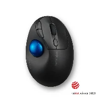 Kensington Pro Fit Ergo TB450 Trackball, Right-hand, Trackball, RF Wireless + Bluetooth, 1600 DPI, Black, Blue