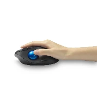 Kensington Pro Fit Ergo TB450 Trackball, Right-hand, Trackball, RF Wireless + Bluetooth, 1600 DPI, Black, Blue