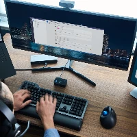 Kensington Pro Fit Ergo TB450 Trackball, Right-hand, Trackball, RF Wireless + Bluetooth, 1600 DPI, Black, Blue