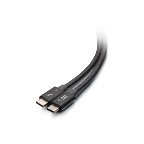 C2G 1.5ft (0.5m) Thunderbolt 4 USB-C Cable (40Gbps), USB C, USB C, 0.5 m, Black, Nickel, 40 Gbit/s