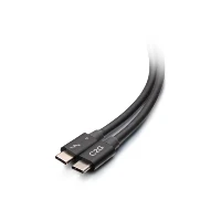 C2G 2.5ft (0.8m) Thunderbolt 4 USB-C Cable (40Gbps), USB C, USB C, 0.8 m, Black, Nickel, 40 Gbit/s