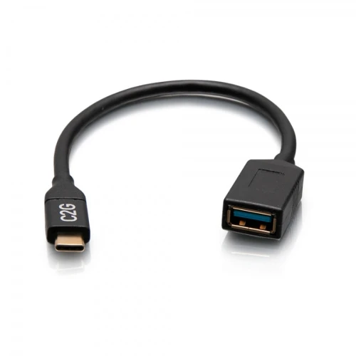 C2G USB-C Male to USB-A Female Adapter Converter - USB 3.2 Gen 1 (5Gbps), USB-C, USB-A, Black