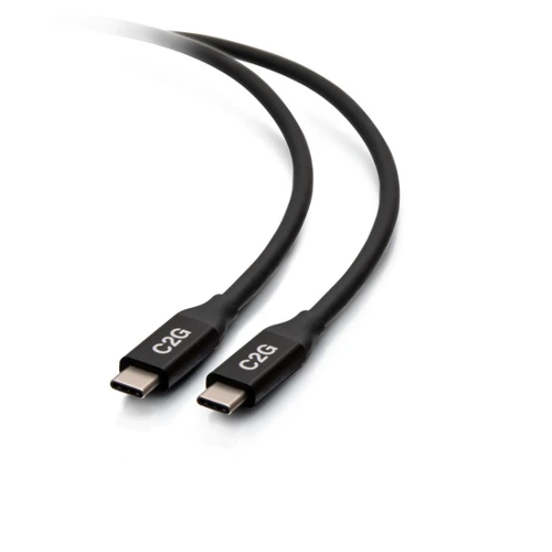 C2G 1m USB-C Male to USB-C Male Cable (20V 5A) - USB4 40Gbps, 1 m, USB C, USB C, USB4 Gen 2x2, 40000 Mbit/s, Black