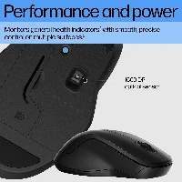 HP 255 Dual Mouse, Ambidextrous, Optical, RF Wireless + Bluetooth, 1600 DPI, Black