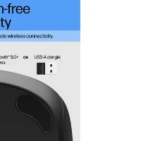 HP 255 Dual Mouse, Ambidextrous, Optical, RF Wireless + Bluetooth, 1600 DPI, Black