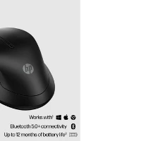 HP 255 Dual Mouse, Ambidextrous, Optical, RF Wireless + Bluetooth, 1600 DPI, Black
