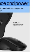 HP 255 Dual Mouse, Ambidextrous, Optical, RF Wireless + Bluetooth, 1600 DPI, Black