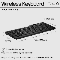 HP 475 Dual-Mode Wireless Keyboard, Full-size (100%), RF Wireless + Bluetooth, Membrane, Black