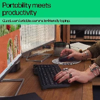 HP 475 Dual-Mode Wireless Keyboard, Full-size (100%), RF Wireless + Bluetooth, Membrane, Black