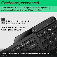HP 475 Dual-Mode Wireless Keyboard, Full-size (100%), RF Wireless + Bluetooth, Membrane, Black