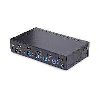 StarTech.com 4-Port DisplayPort KVM Switch, 8K 60Hz / 4K 144Hz, Single Display, DP 1.4, 2x USB 3.0 Ports, 4x USB 2.0 HID Ports, Push-Button & Hotkey Switching, TAA Compliant - OS Independent, Metal Housing, 7680 x 4320 pixels, 8K Ultra HD, 36 W, Black