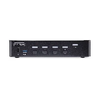 StarTech.com 4-Port DisplayPort KVM Switch, 8K 60Hz / 4K 144Hz, Single Display, DP 1.4, 2x USB 3.0 Ports, 4x USB 2.0 HID Ports, Push-Button & Hotkey Switching, TAA Compliant - OS Independent, Metal Housing, 7680 x 4320 pixels, 8K Ultra HD, 36 W, Black