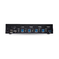 StarTech.com 4-Port DisplayPort KVM Switch, 8K 60Hz / 4K 144Hz, Single Display, DP 1.4, 2x USB 3.0 Ports, 4x USB 2.0 HID Ports, Push-Button & Hotkey Switching, TAA Compliant - OS Independent, Metal Housing, 7680 x 4320 pixels, 8K Ultra HD, 36 W, Black