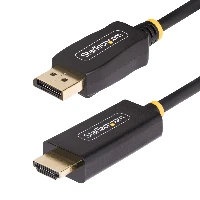 StarTech.com 3.3ft (1m) DisplayPort to HDMI Adapter Cable, 4K 60Hz with HDR, DP to HDMI 2.0b, Active Video Converter, DisplayPort Desktop to HDMI Monitor, 1 m, DisplayPort, HDMI Type A (Standard), Male, Male, Straight