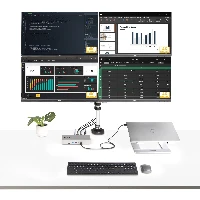 StarTech.com Thunderbolt 4 Multi-Display Docking Station, Quad/Triple/Dual Monitor Dock - 2x HDMI/2x DisplayPort, 7x USB Hub, 2.5Gb Ethernet, 98W Power Delivery, Wired, Thunderbolt 4, 98 W, 3.5 mm, 10,100,1000,2500 Mbit/s, 2.5GBASE-T, 10BASE-T, 100BASE-T, 1000BASE-T