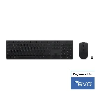 Lenovo 4X31K03951, Full-size (100%), RF Wireless + Bluetooth, Scissor key switch, Black, Mouse included