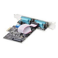 StarTech.com 2-Port Serial PCIe Card, Dual-Port PCI Express to RS232/RS422/RS485 (DB9) Serial Card, Low-Profile Brackets Incl., 16C1050 UART, Windows/Linux, TAA Compliant - Level-4 ESD Protection, PCIe, Serial, PCIe 2.0, RS-232/422/485, Black, ASIX - AX99100