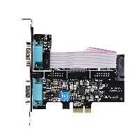 StarTech.com 2-Port Serial PCIe Card, Dual-Port PCI Express to RS232/RS422/RS485 (DB9) Serial Card, Low-Profile Brackets Incl., 16C1050 UART, Windows/Linux, TAA Compliant - Level-4 ESD Protection, PCIe, Serial, PCIe 2.0, RS-232/422/485, Black, ASIX - AX99100
