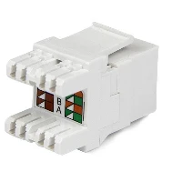 StarTech.com Jack Keystone Cat 6 180 - Jack a parete Cat6 Ethernet RJ45 bianco - Tipo 110 (C6KEY110SWH) - Keystone jack - CAT 6 - RJ-45 - bianco - per P/N WIRC6CMPBLU