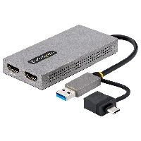 StarTech.com Adattatore USB 3.0 a HDMI, Scheda Video Esterna USB 3.0 a Doppio HDMI (1x 4K30Hz/1x 1080p), Cavo da 11cm, Convertitore Dongle USB-A/C per 2 Monitor HDMI - Win/Mac (107B-USB-HDMI) - Adattatore video - USB Tipo A, 24 pin USB-C maschio a 2 x 19